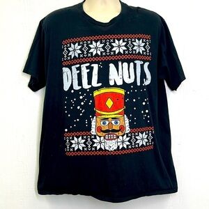 Tultex - Nutcracker Colorful Deez Nuts Graphic Short Sleeve T Shirt Size Large